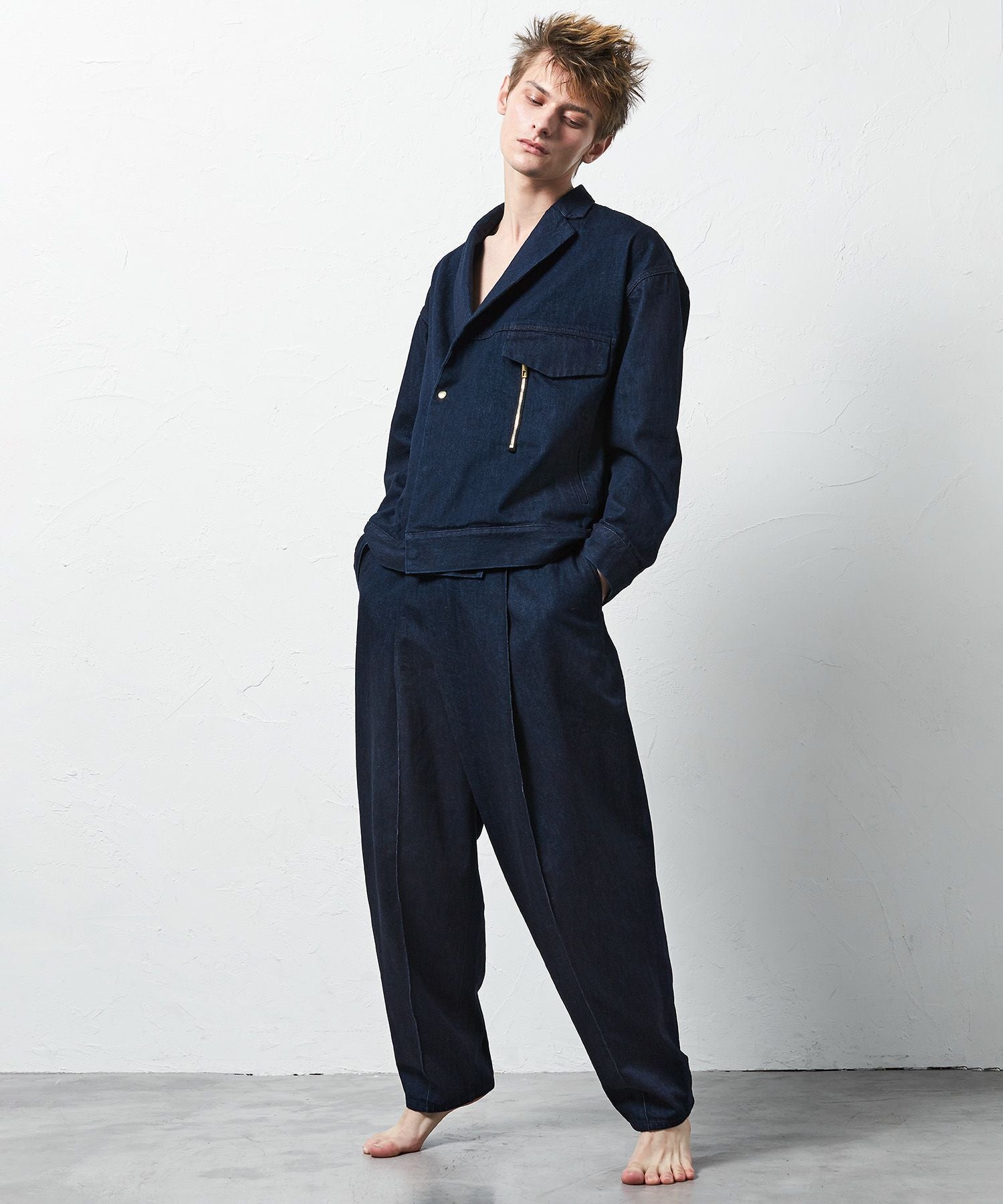 WRAP WIDE TAPERED PANTS | JAPAN DENIM