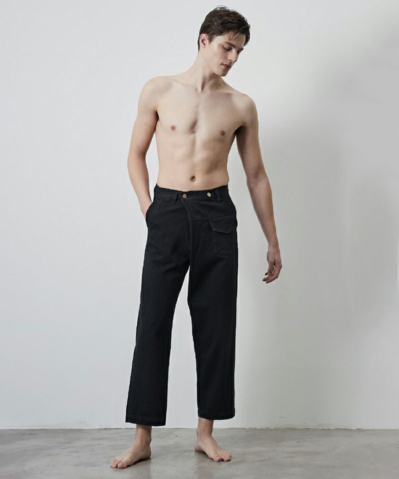 SLASH TACK PANTS _ BLACK | JAPAN DENIM