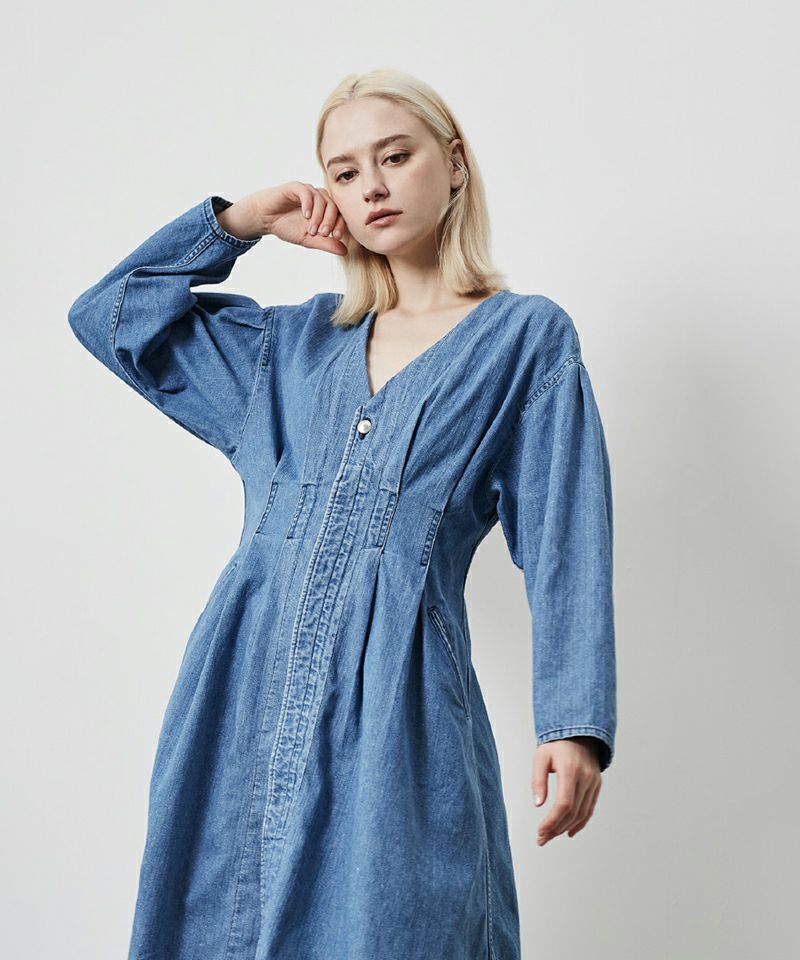 TUCK 2WAY DENIM DRESS | JAPAN DENIM