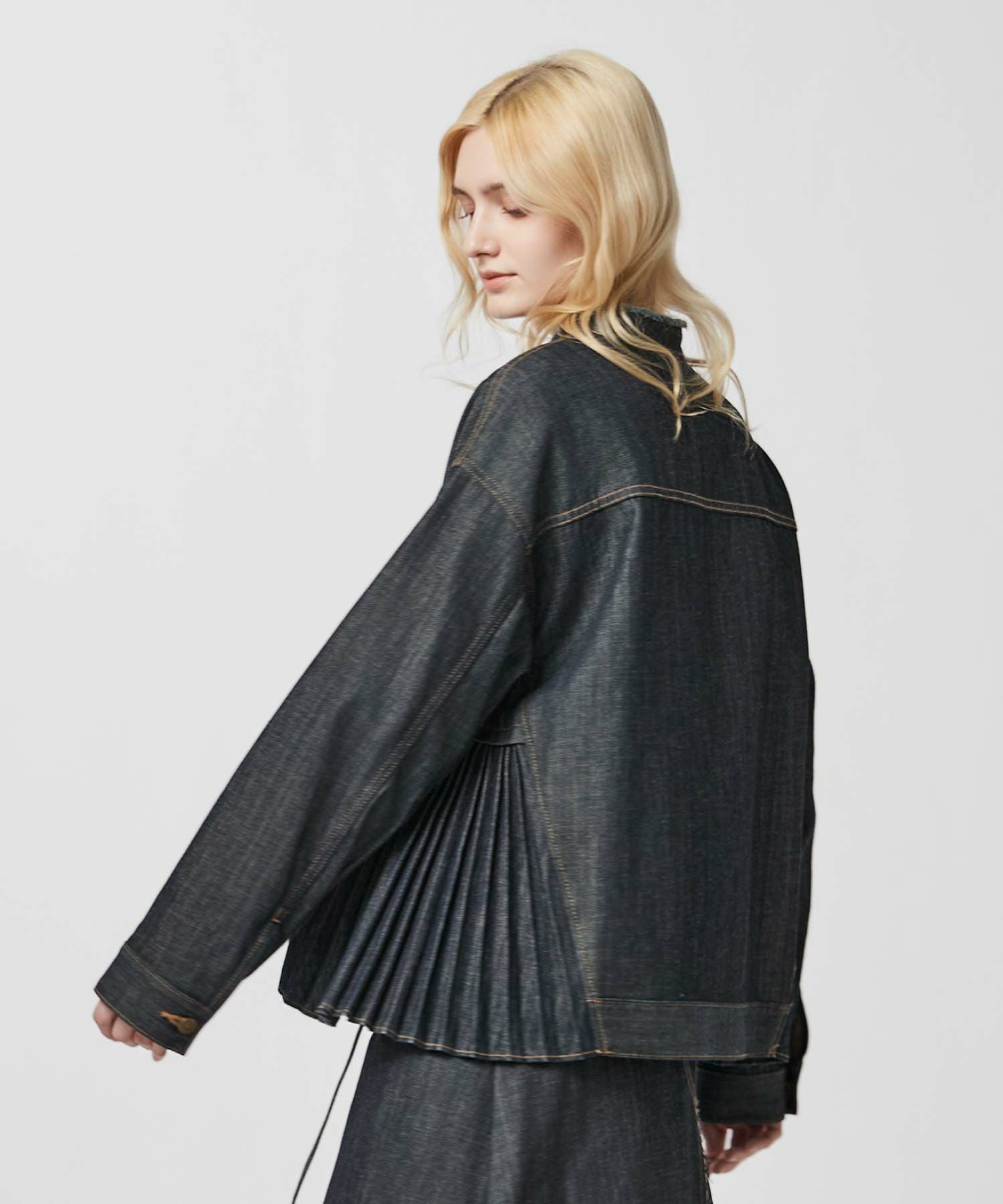 SIDE PLEATS DENIM JACKET | JAPAN DENIM