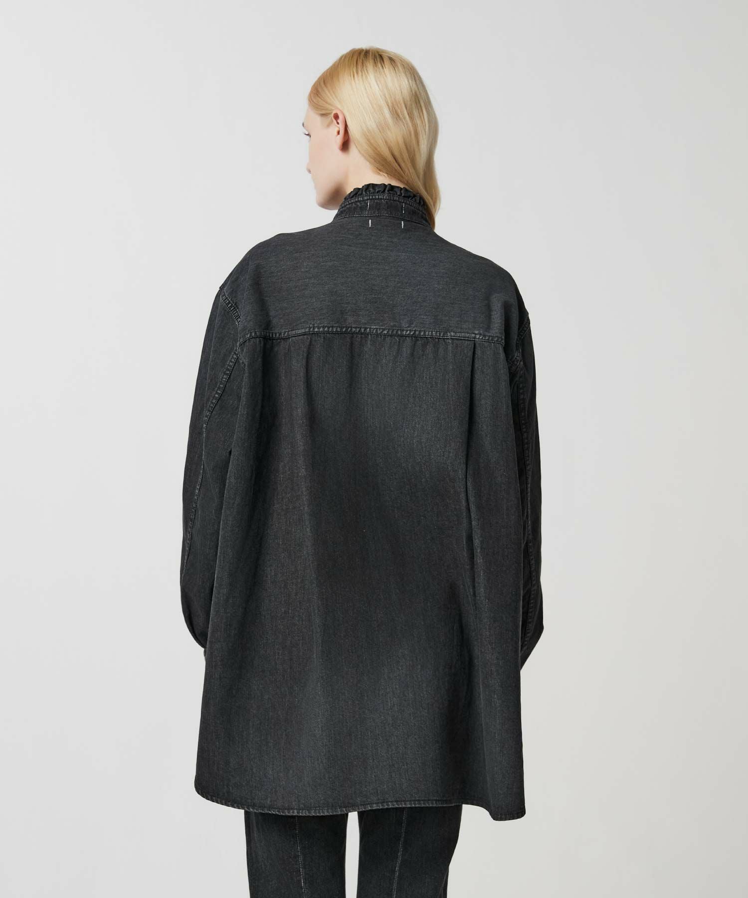 FRILL COLLAR SHIRT JACKET | JAPAN DENIM