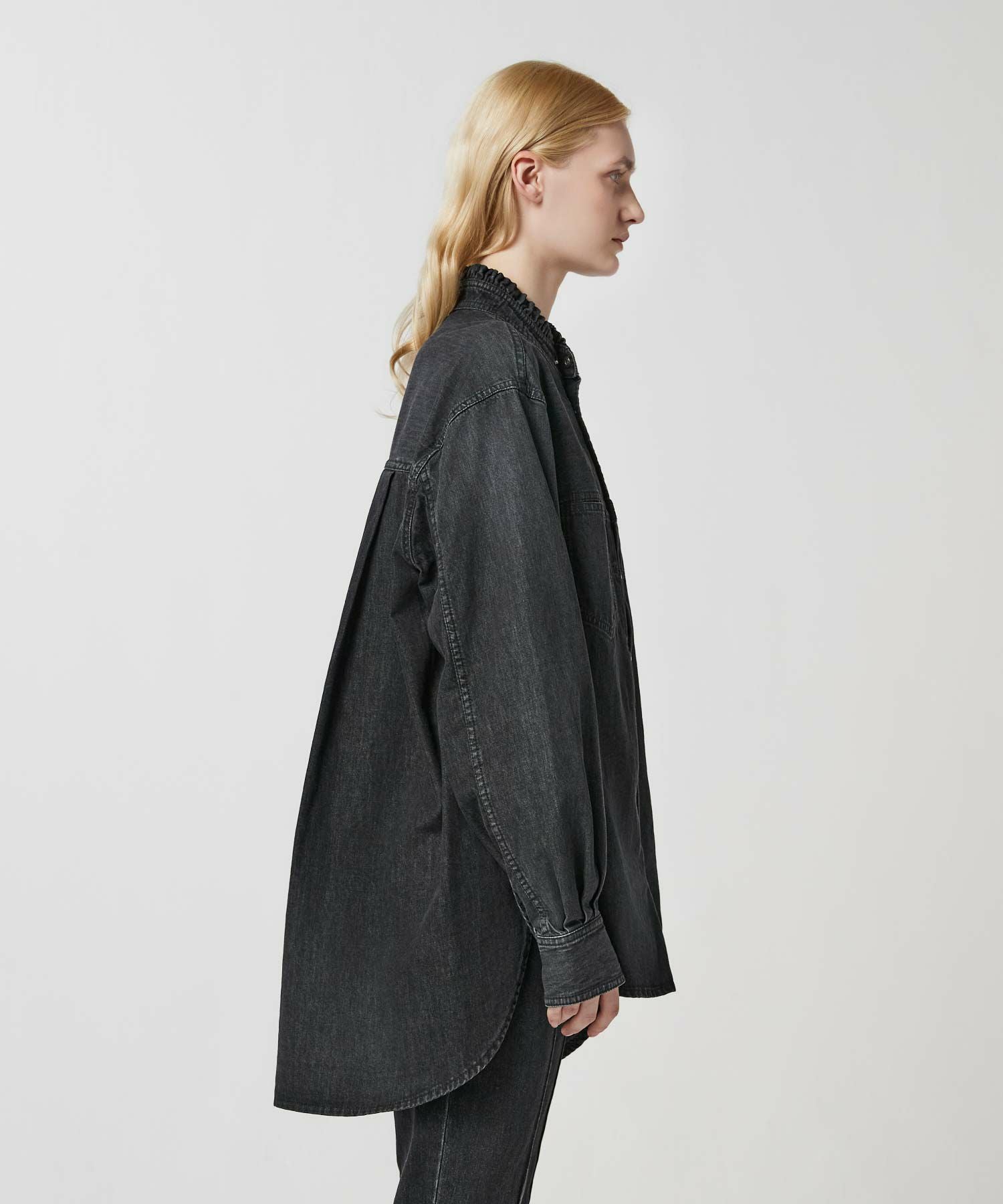 FRILL COLLAR SHIRT JACKET | JAPAN DENIM