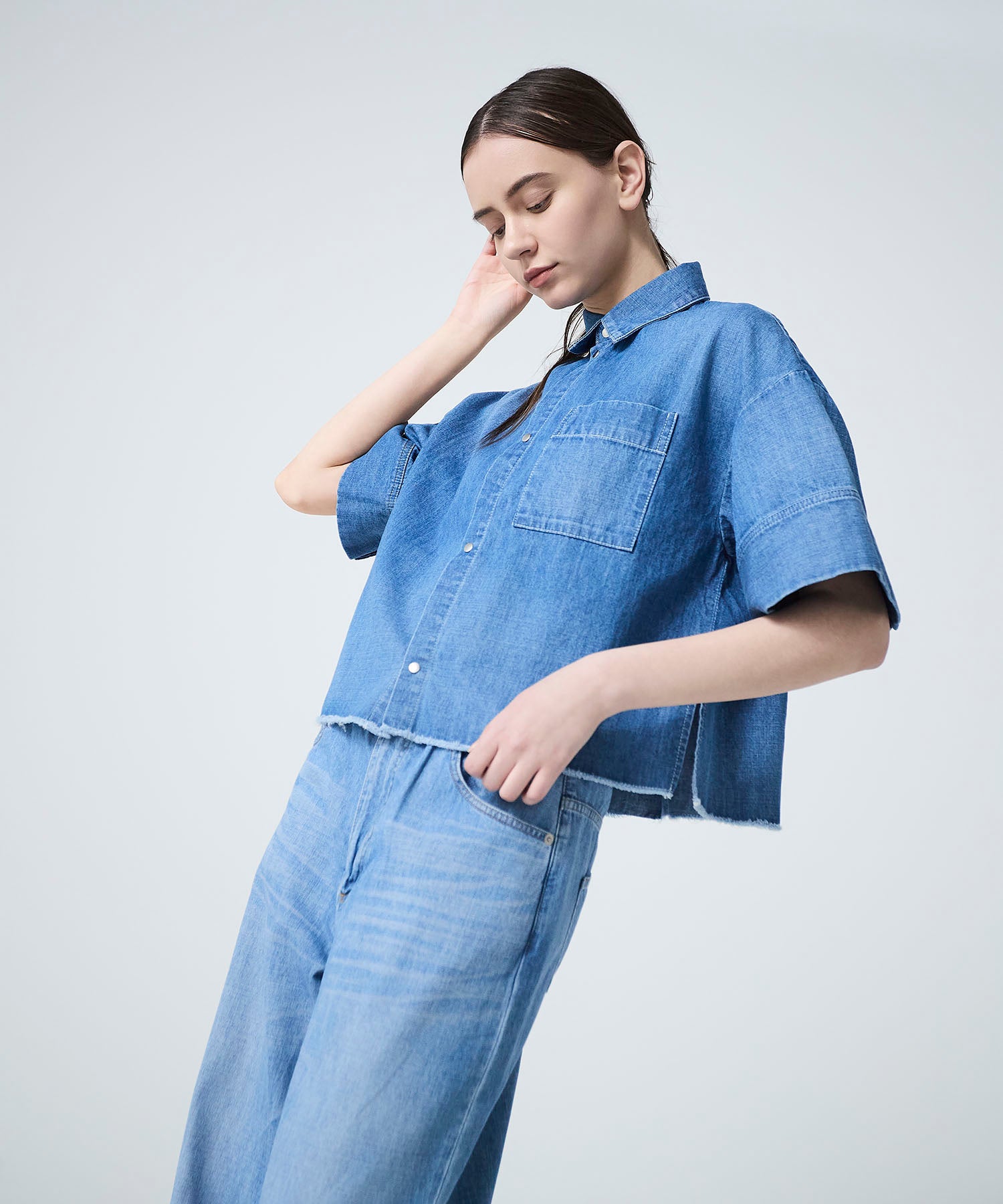 CROPPED CUT-OFF SHIRT | JAPAN DENIM
